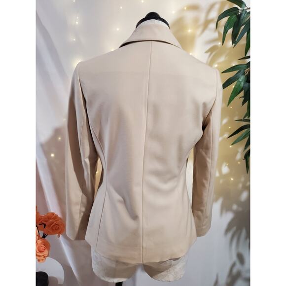 Lafayette 148 New York Virgin Wool Stretch Blazer Womens Size 4P Beige Career - Picture 3 of 9
